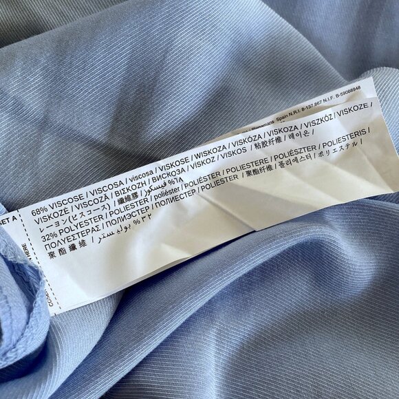 MANGO Oversized Blouse Light Blue Tunic Blouse Sz 4 (fits S to M) - Picture 5 of 5